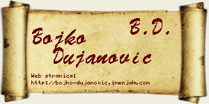 Bojko Dujanović vizit kartica